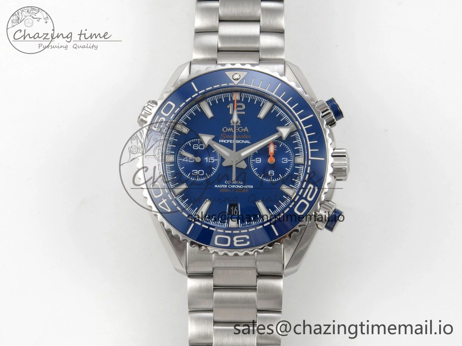 EyeCatching Planet Ocean 600M Chrono SS VRF 1:1 Best Edition Blue Bezel Blue Dial on SS Bracelet A 7649