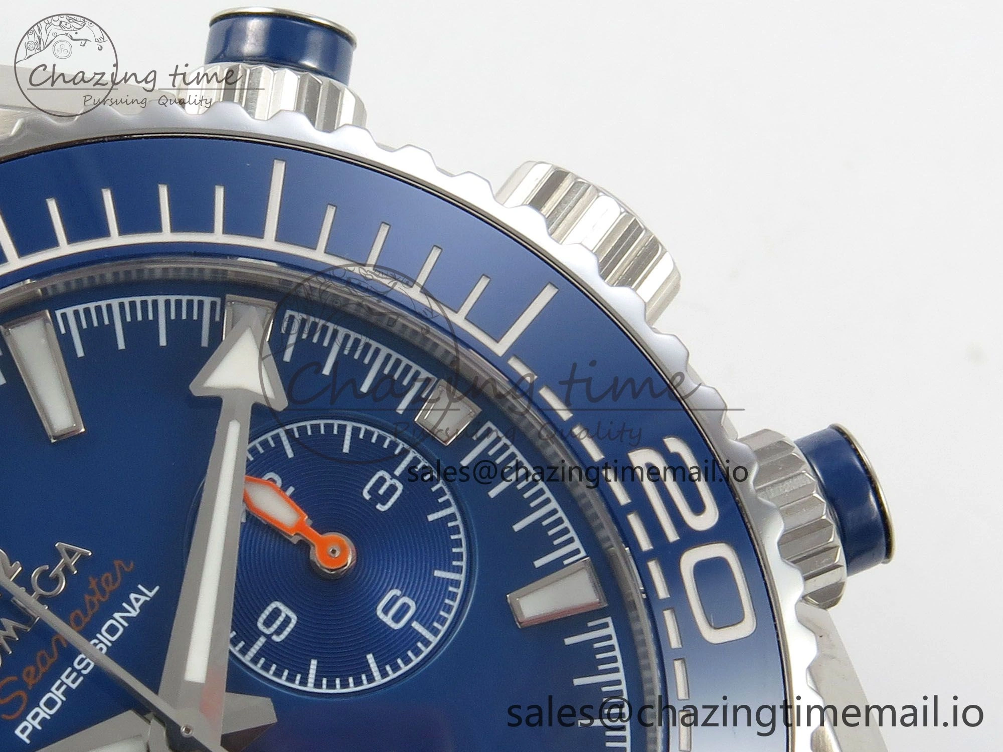 EyeCatching Planet Ocean 600M Chrono SS VRF 1:1 Best Edition Blue Bezel Blue Dial on SS Bracelet A 7649