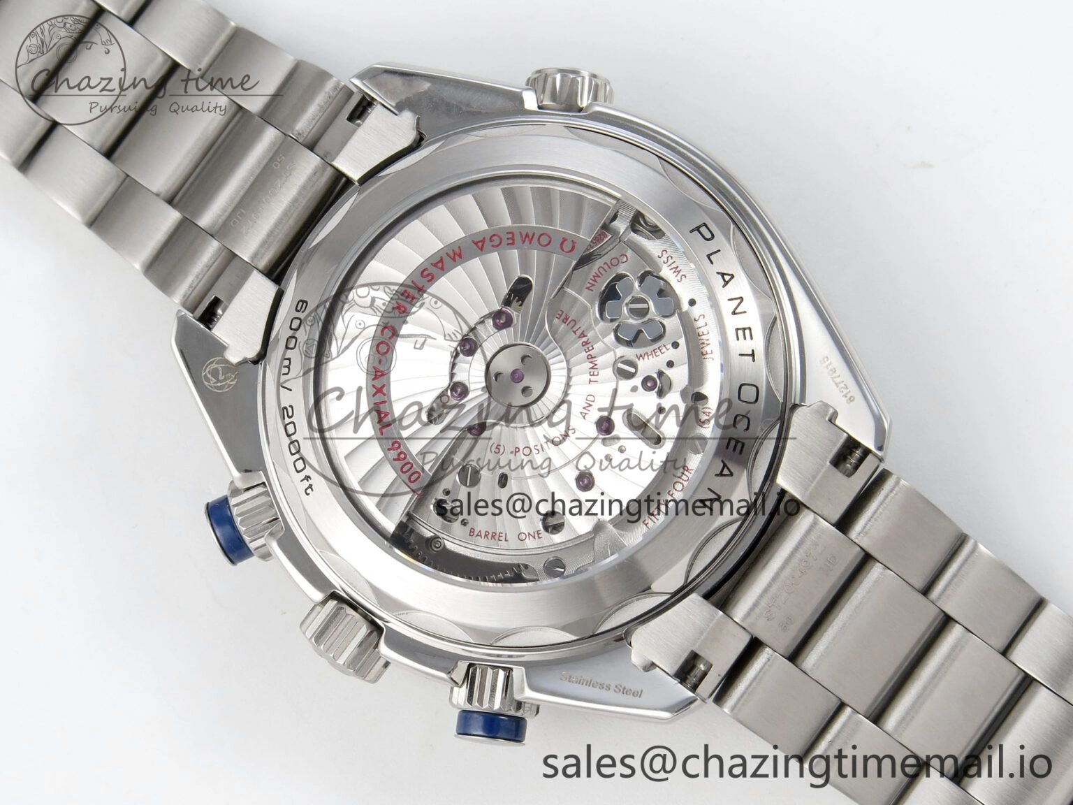 EyeCatching Planet Ocean 600M Chrono SS VRF 1:1 Best Edition Blue Bezel Blue Dial on SS Bracelet A 7649