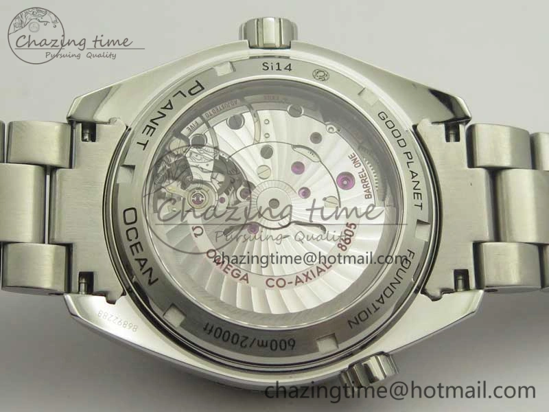 Planet Ocean 600M Co-Axial GMT 43.5mm VSF 1:1 Best Edition Black Dial Orange Markers on SS Bracelet A8605 Super Clone TimelessDesign 8024