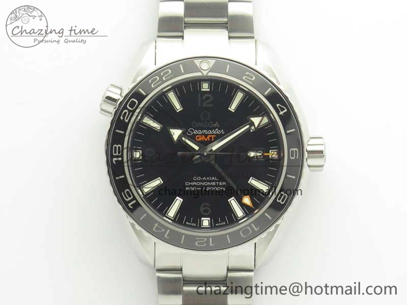 Planet Ocean 600M Co-Axial GMT 43.5mm VSF 1:1 Best Edition Black Dial Silver Markers on SS Bracelet A8605 Super Clone Sustainable 8025