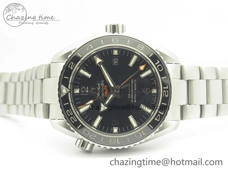 Planet Ocean 600M Co-Axial GMT 43.5mm VSF 1:1 Best Edition Black Dial Silver Markers on SS Bracelet A8605 Super Clone Sustainable 8025