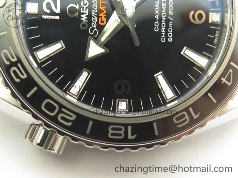 Planet Ocean 600M Co-Axial GMT 43.5mm VSF 1:1 Best Edition Black Dial Silver Markers on SS Bracelet A8605 Super Clone Sustainable 8025