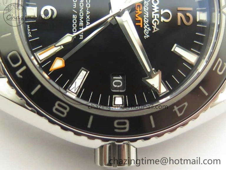 Planet Ocean 600M Co-Axial GMT 43.5mm VSF 1:1 Best Edition Black Dial Silver Markers on SS Bracelet A8605 Super Clone Sustainable 8025