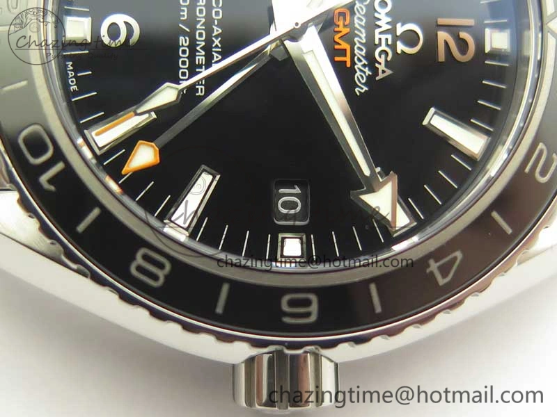 Planet Ocean 600M Co-Axial GMT 43.5mm VSF 1:1 Best Edition Black Dial Silver Markers on SS Bracelet A8605 Super Clone Sustainable 8025