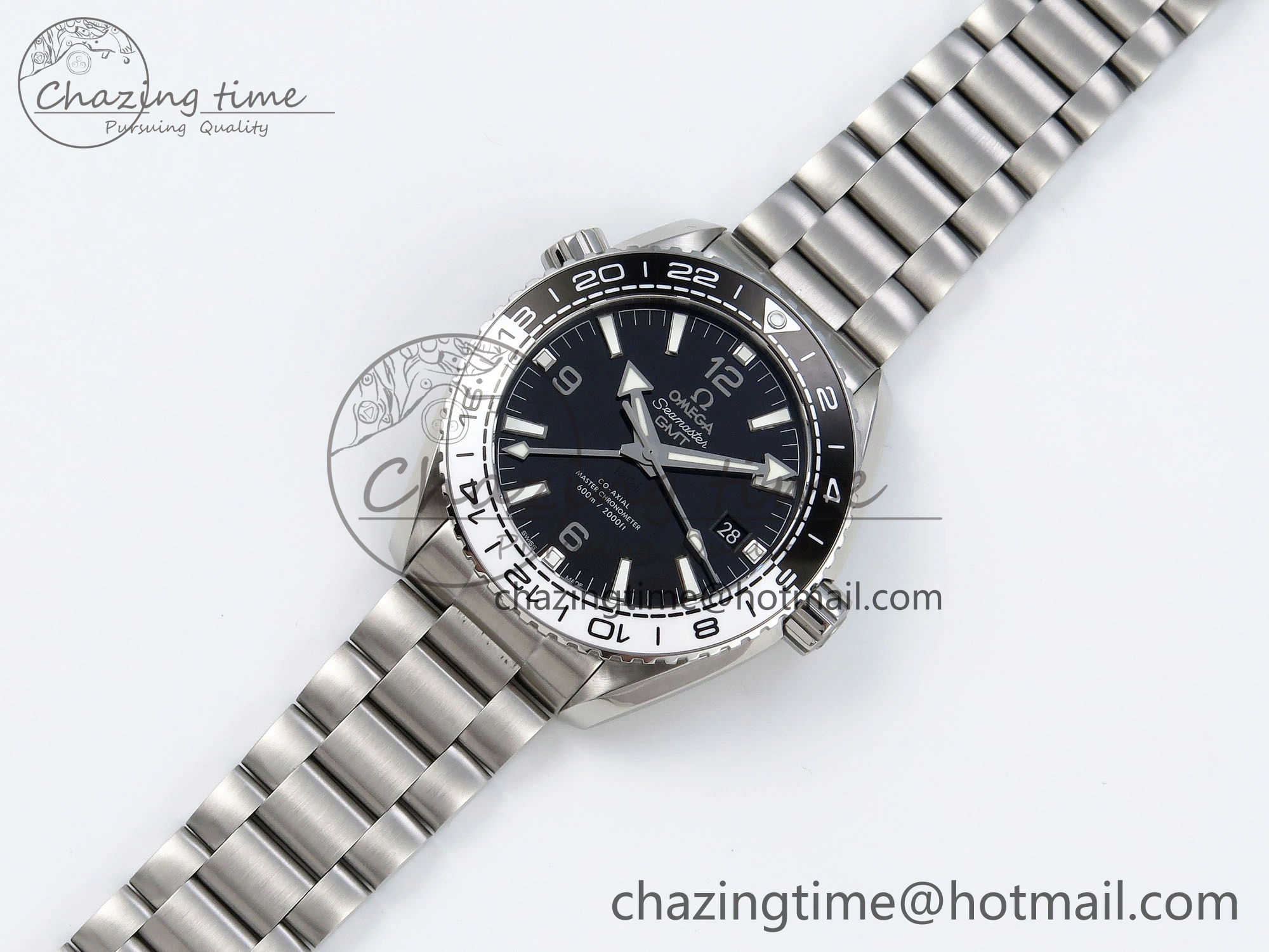 Premium Planet Ocean 600M ‘Tai Chi’ GMT 43.5mm VSF 1:1 Best Edition Black White Ceramic Bezel and Dial on SS Bracelet A8906 Super Clone 7732