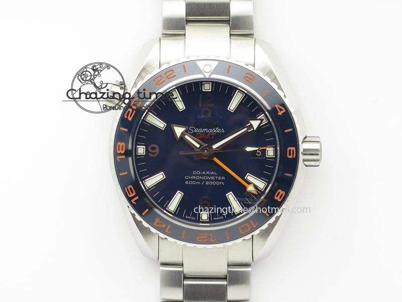 Planet Ocean GMT 42mm V6F 1:1 Best Edition Blue Bezel Orange Numbers On SS Bracelet A TimelessDesign 8254