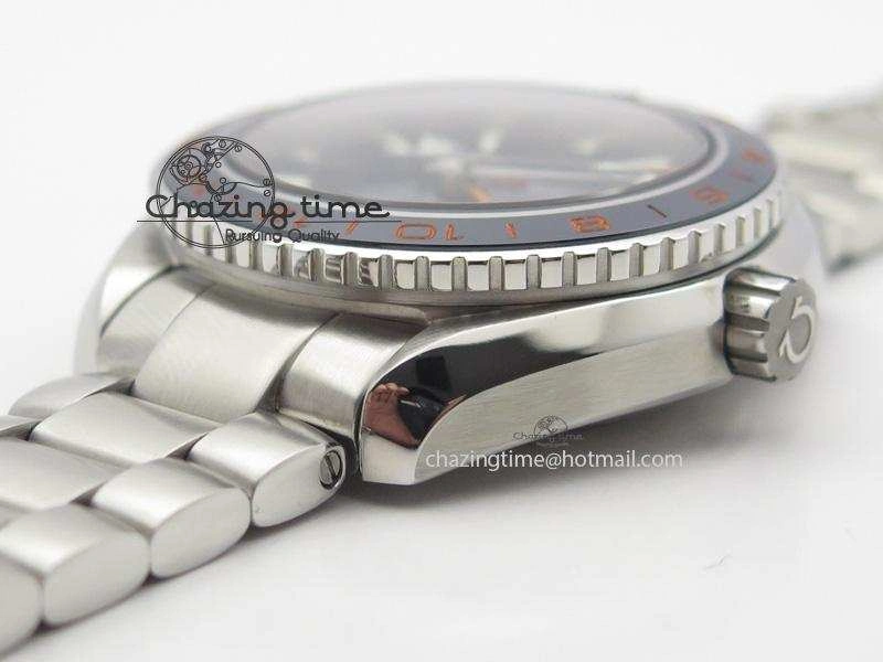 Planet Ocean GMT 42mm V6F 1:1 Best Edition Blue Bezel Orange Numbers On SS Bracelet A TimelessDesign 8254