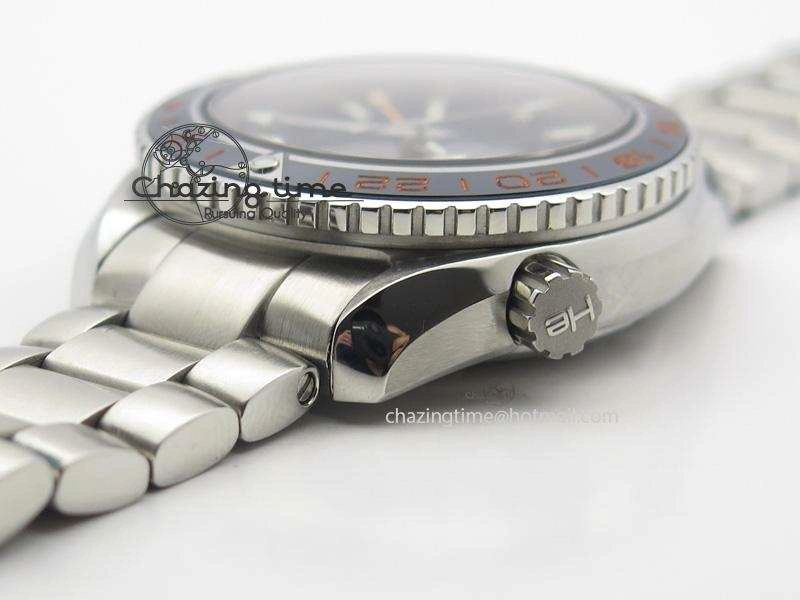 Planet Ocean GMT 42mm V6F 1:1 Best Edition Blue Bezel Orange Numbers On SS Bracelet A TimelessDesign 8254