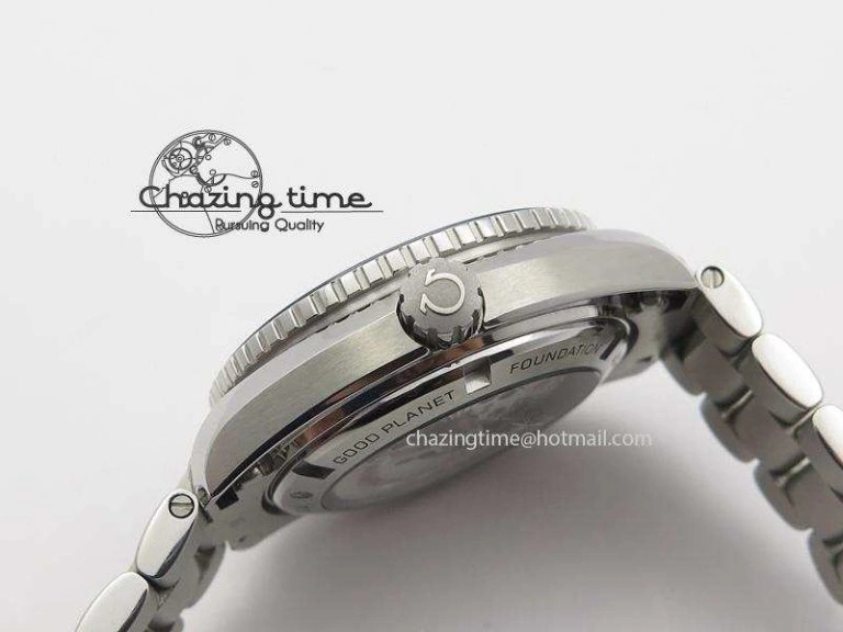 Planet Ocean GMT 42mm V6F 1:1 Best Edition Blue Bezel Orange Numbers On SS Bracelet A TimelessDesign 8254