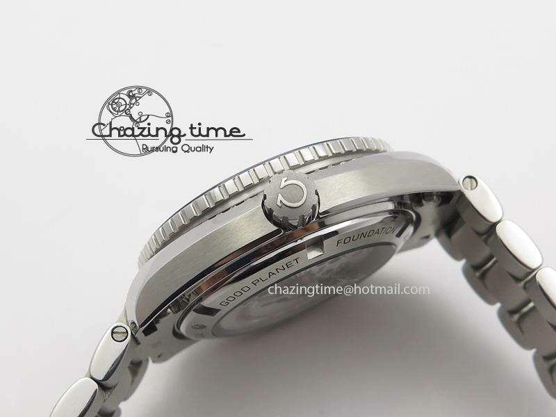 Planet Ocean GMT 42mm V6F 1:1 Best Edition Blue Bezel Orange Numbers On SS Bracelet A TimelessDesign 8254