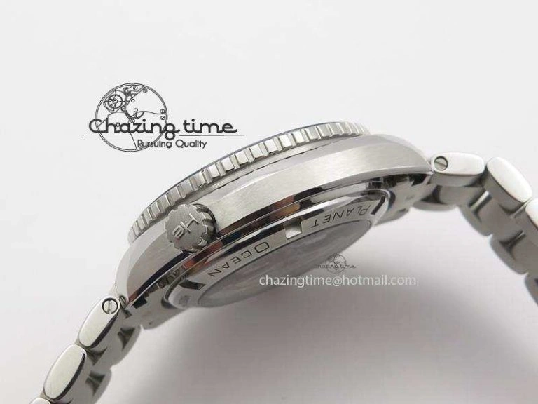 Planet Ocean GMT 42mm V6F 1:1 Best Edition Blue Bezel Orange Numbers On SS Bracelet A TimelessDesign 8254