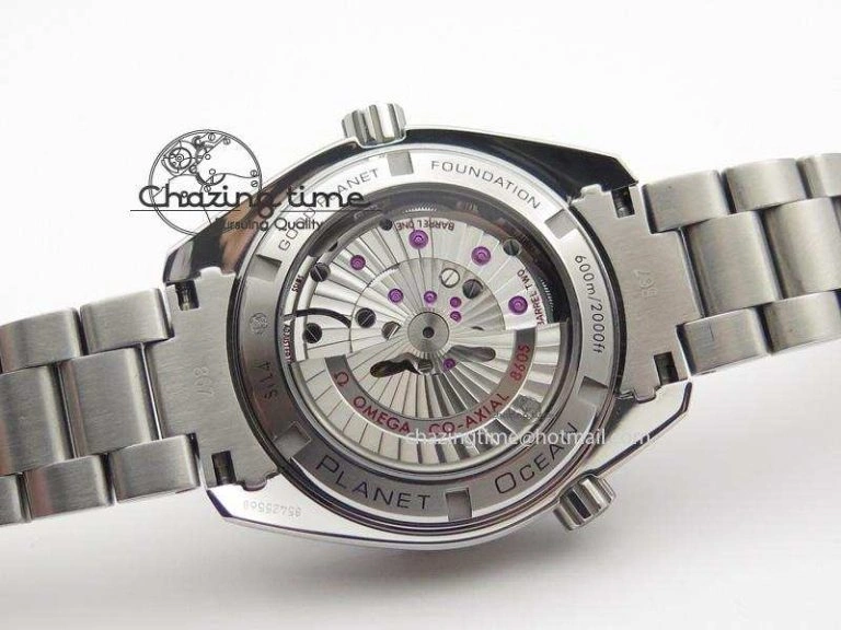 Planet Ocean GMT 42mm V6F 1:1 Best Edition Blue Bezel Orange Numbers On SS Bracelet A TimelessDesign 8254