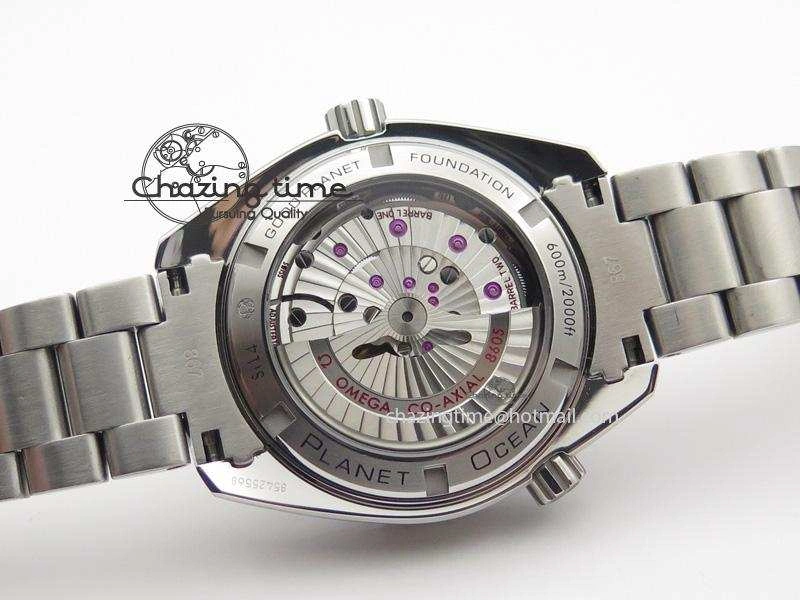 Planet Ocean GMT 42mm V6F 1:1 Best Edition Blue Bezel Orange Numbers On SS Bracelet A TimelessDesign 8254