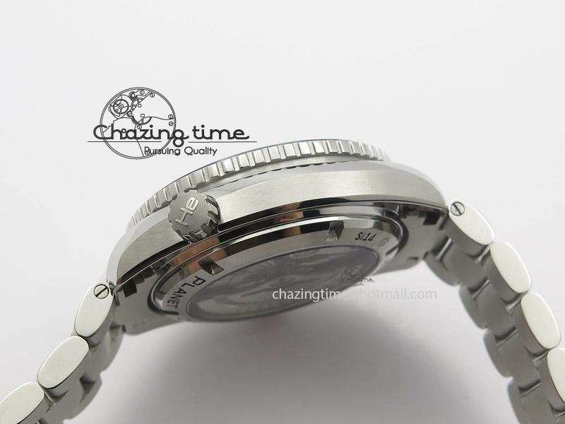 Planet Ocean GMT 42mm V6F Best Edition Black Dial Orange Markers On SS Bracelet A Attractive 8272