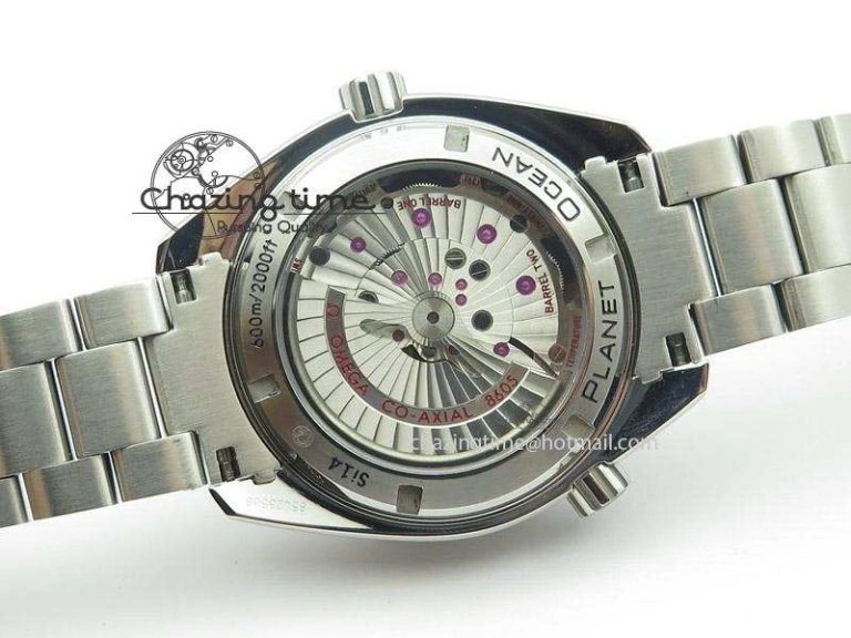 Planet Ocean GMT 42mm V6F Best Edition Black Dial Orange Markers On SS Bracelet A Attractive 8272