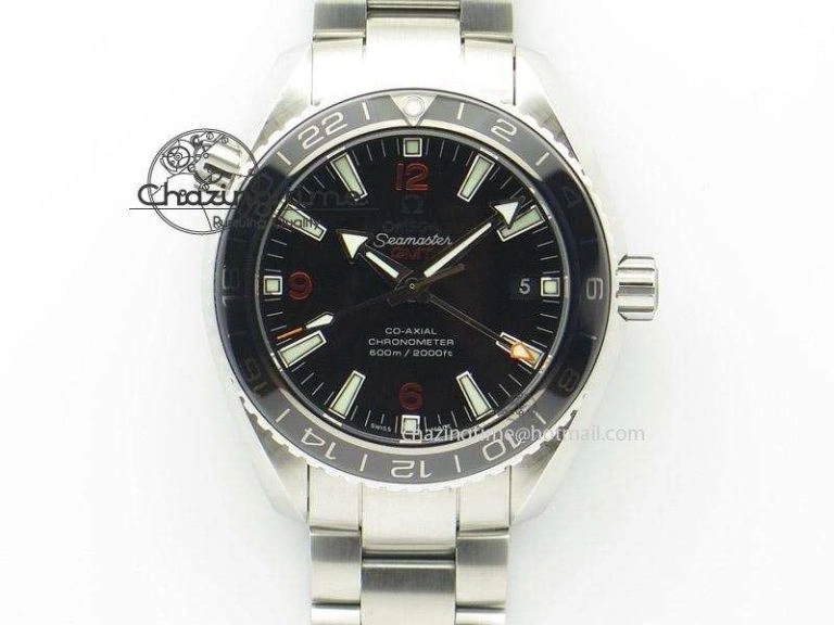 Planet Ocean GMT 42mm V6F Best Edition Black Dial Orange Markers On SS Bracelet A Attractive 8272