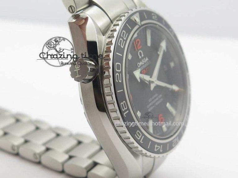 Planet Ocean GMT 42mm V6F Best Edition Black Dial Orange Markers On SS Bracelet A Attractive 8272