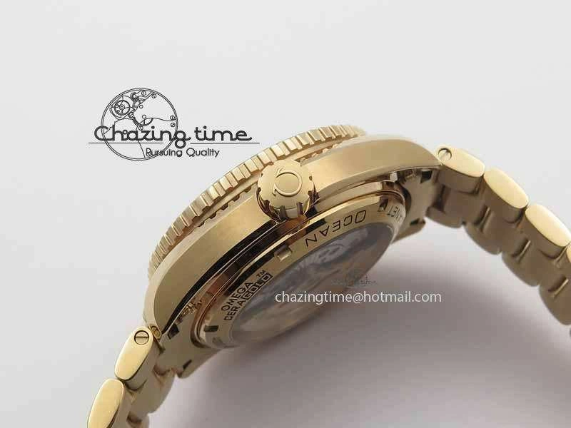 Lightweight Planet Ocean GMT 43.5mm RG V6F 1:1 Best Edition Black Dial On RG Bracelet A 8182