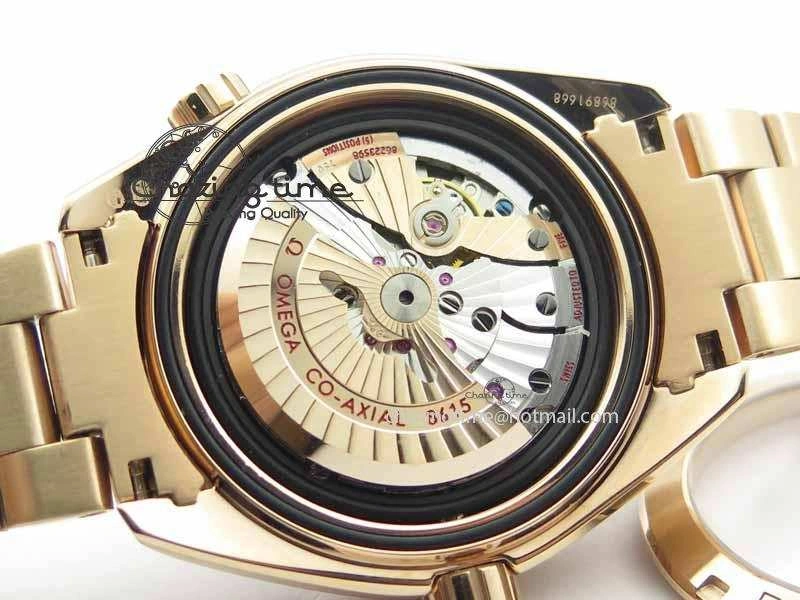 Lightweight Planet Ocean GMT 43.5mm RG V6F 1:1 Best Edition Black Dial On RG Bracelet A 8182