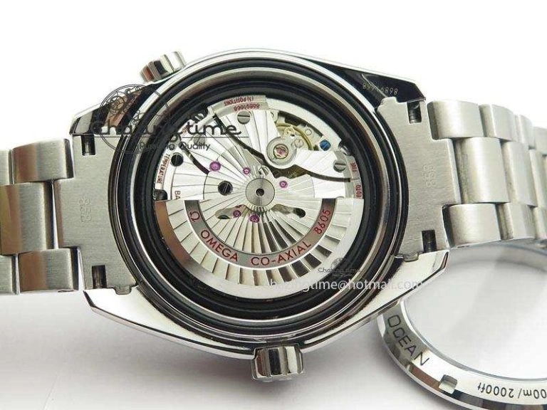 Planet Ocean GMT 43.5mm V6F Goodplanet Orange Marker Blue Dial On SS Bracelet A Lightweight 8215
