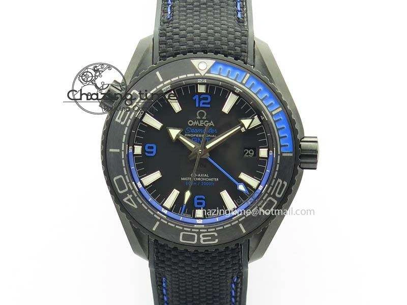 Planet Ocean GMT 45mm DLC Blue JHF Best Edition Black Dial On Rubber Strap A Refined 8199