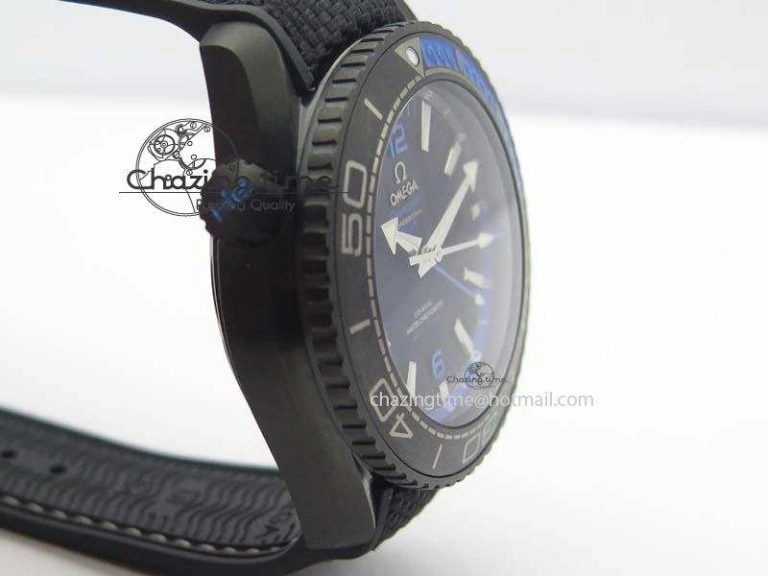 Planet Ocean GMT 45mm DLC Blue JHF Best Edition Black Dial On Rubber Strap A Refined 8199