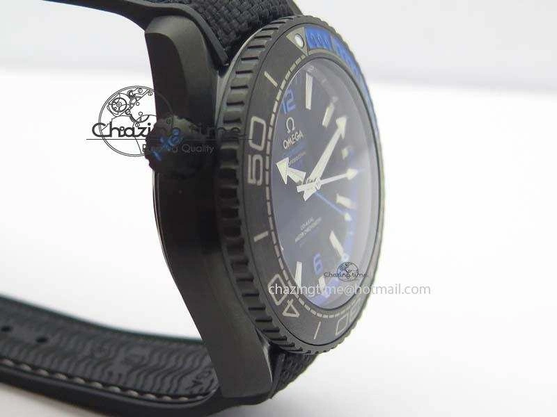 Planet Ocean GMT 45mm DLC Blue JHF Best Edition Black Dial On Rubber Strap A Refined 8199
