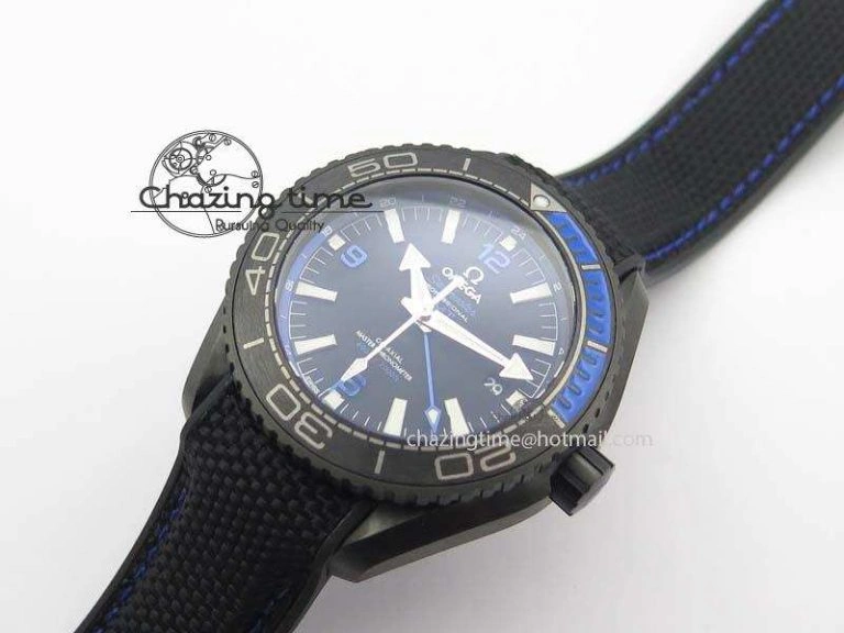 Planet Ocean GMT 45mm DLC Blue JHF Best Edition Black Dial On Rubber Strap A Refined 8199