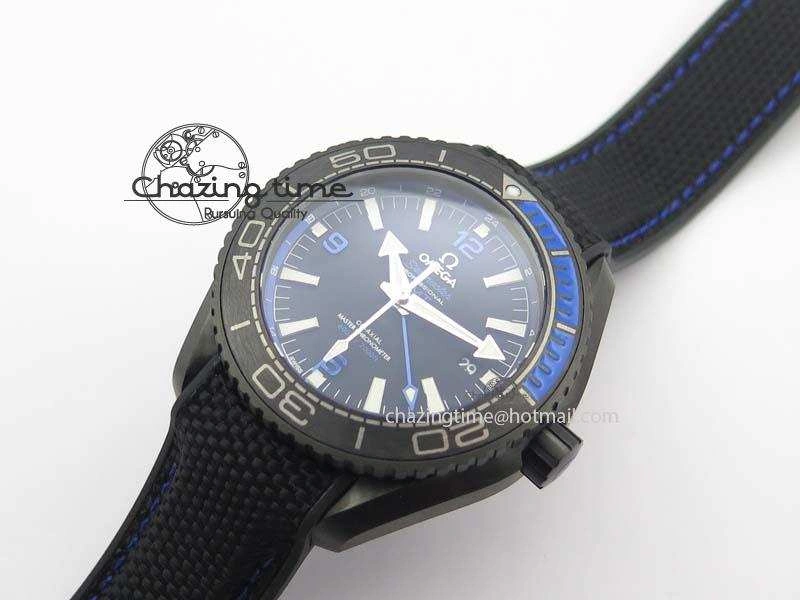 Planet Ocean GMT 45mm DLC Blue JHF Best Edition Black Dial On Rubber Strap A Refined 8199
