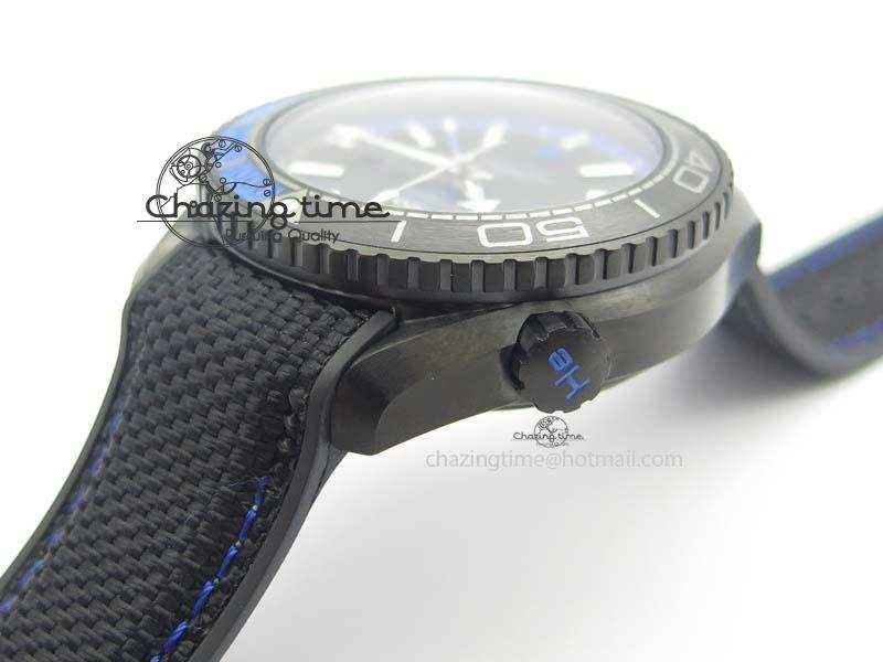 Planet Ocean GMT 45mm DLC Blue JHF Best Edition Black Dial On Rubber Strap A Refined 8199
