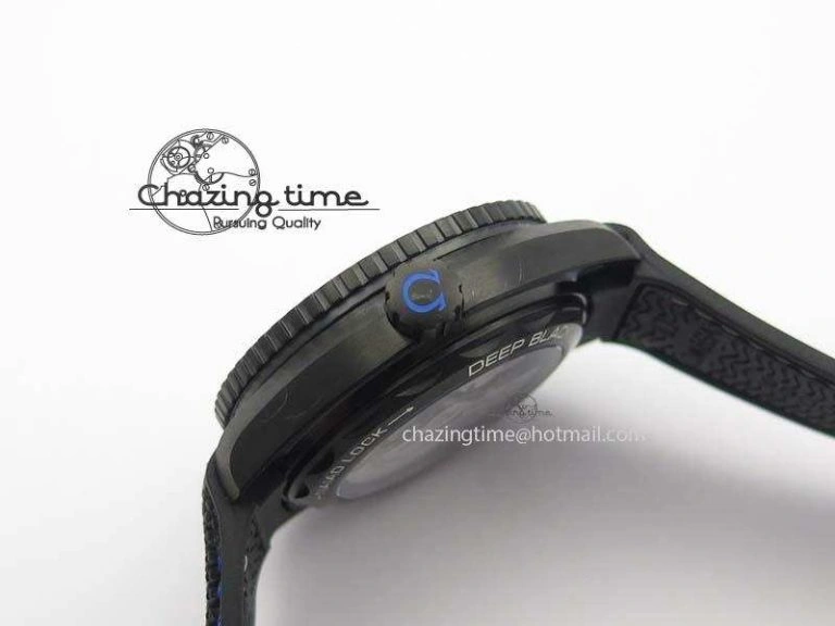Planet Ocean GMT 45mm DLC Blue JHF Best Edition Black Dial On Rubber Strap A Refined 8199