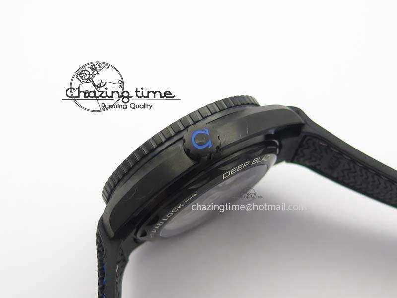 Planet Ocean GMT 45mm DLC Blue JHF Best Edition Black Dial On Rubber Strap A Refined 8199