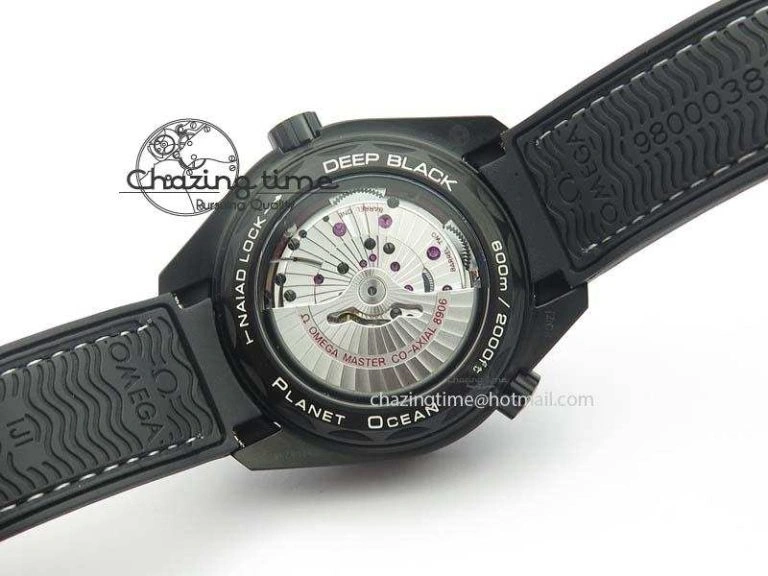 Planet Ocean GMT 45mm DLC Blue JHF Best Edition Black Dial On Rubber Strap A Refined 8199