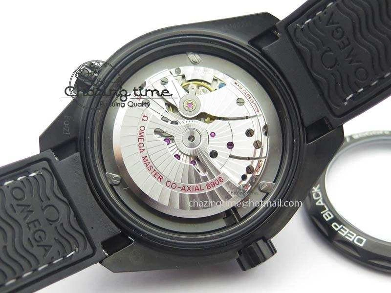 Planet Ocean GMT 45mm DLC Blue JHF Best Edition Black Dial On Rubber Strap A Refined 8199