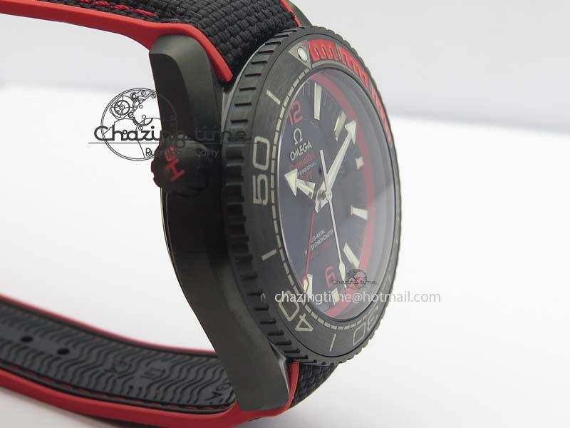 Planet Ocean GMT 45mm DLC Red JHF Best Edition Black Dial On Rubber Strap A Seasonal 8200
