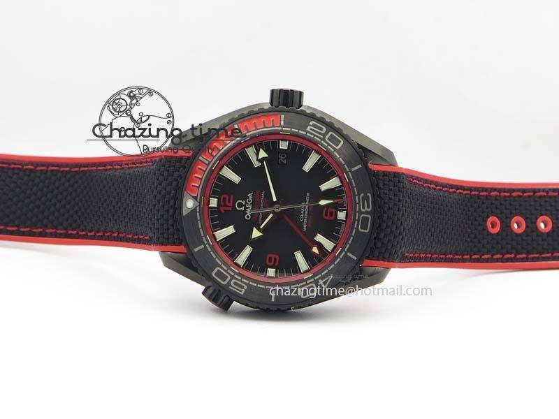 Planet Ocean GMT 45mm DLC Red JHF Best Edition Black Dial On Rubber Strap A Seasonal 8200