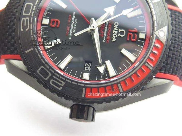 Planet Ocean GMT 45mm DLC Red JHF Best Edition Black Dial On Rubber Strap A Seasonal 8200