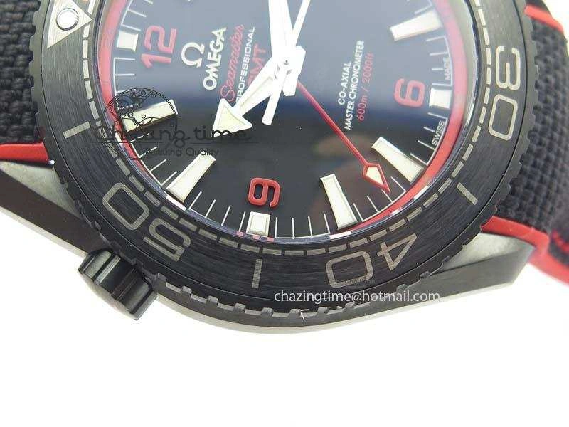 Planet Ocean GMT 45mm DLC Red JHF Best Edition Black Dial On Rubber Strap A Seasonal 8200