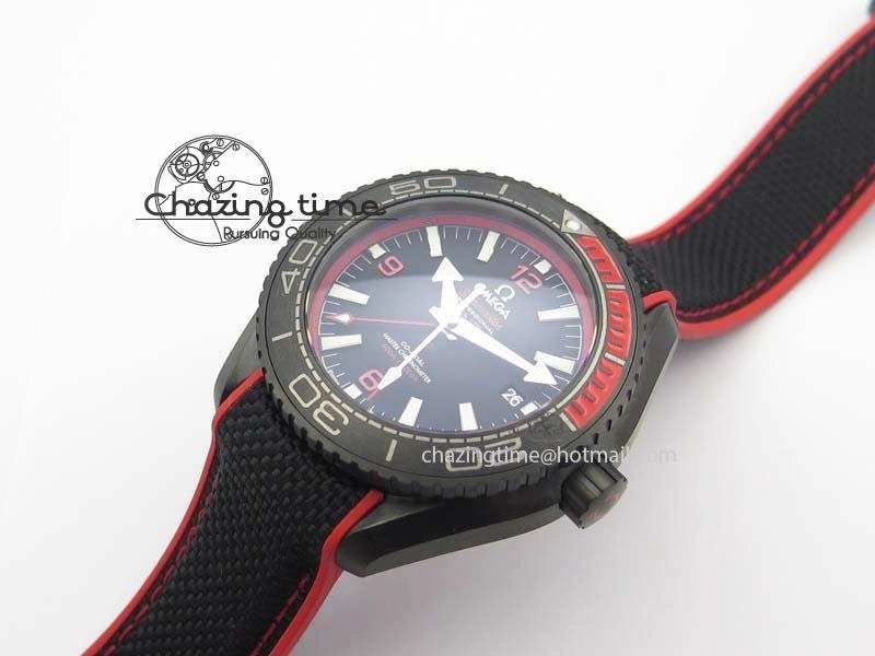 Planet Ocean GMT 45mm DLC Red JHF Best Edition Black Dial On Rubber Strap A Seasonal 8200