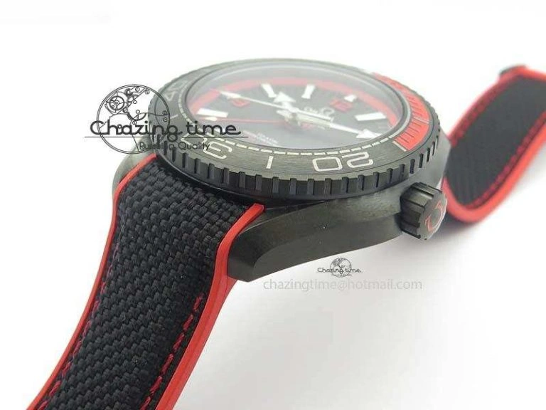 Planet Ocean GMT 45mm DLC Red JHF Best Edition Black Dial On Rubber Strap A Seasonal 8200