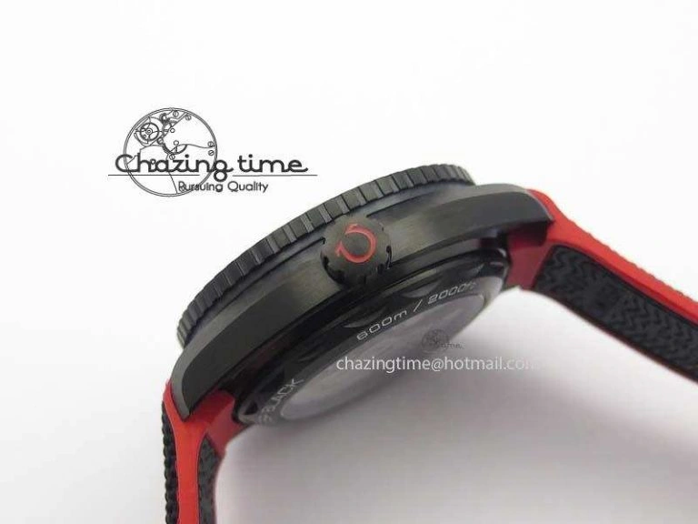 Planet Ocean GMT 45mm DLC Red JHF Best Edition Black Dial On Rubber Strap A Seasonal 8200