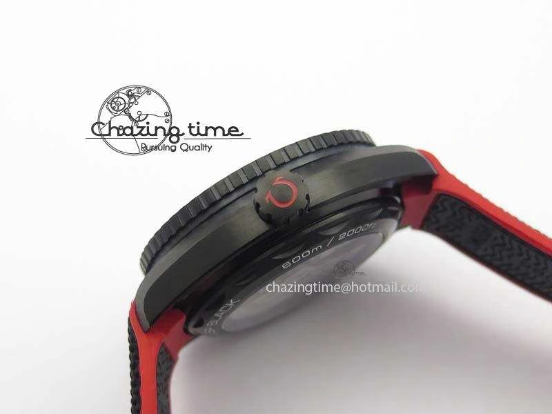 Planet Ocean GMT 45mm DLC Red JHF Best Edition Black Dial On Rubber Strap A Seasonal 8200