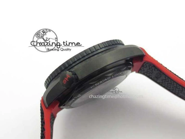 Planet Ocean GMT 45mm DLC Red JHF Best Edition Black Dial On Rubber Strap A Seasonal 8200