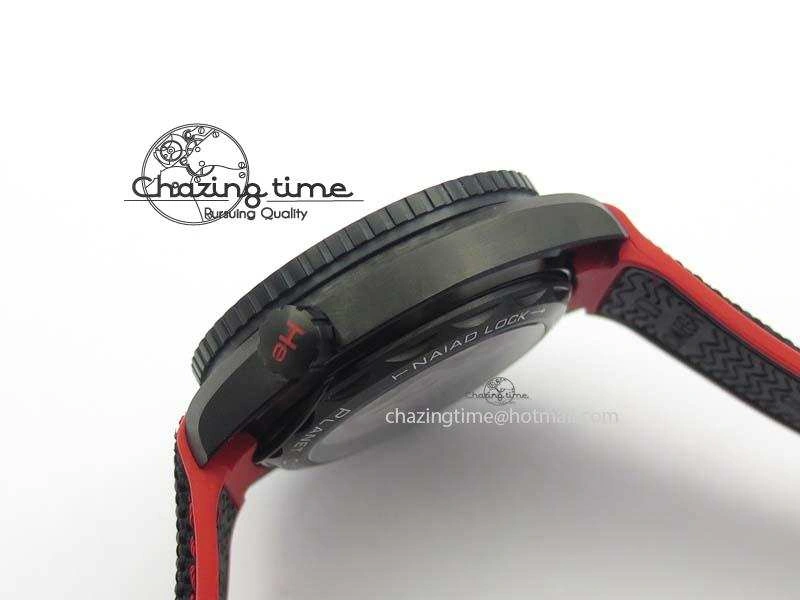 Planet Ocean GMT 45mm DLC Red JHF Best Edition Black Dial On Rubber Strap A Seasonal 8200