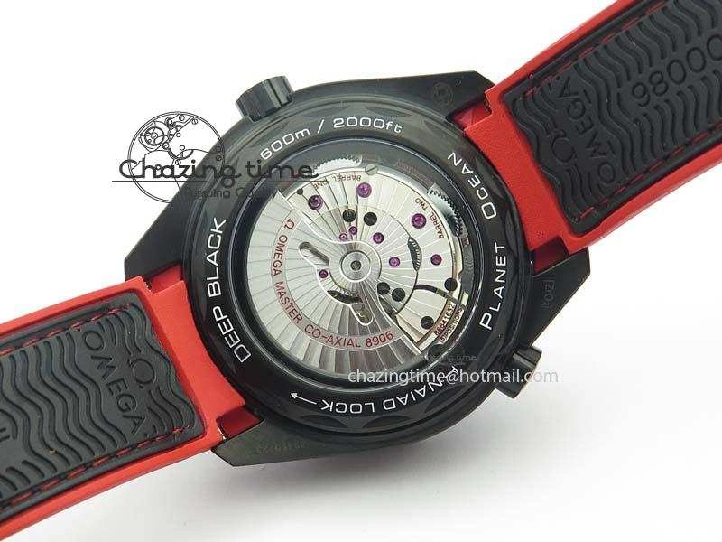 Planet Ocean GMT 45mm DLC Red JHF Best Edition Black Dial On Rubber Strap A Seasonal 8200