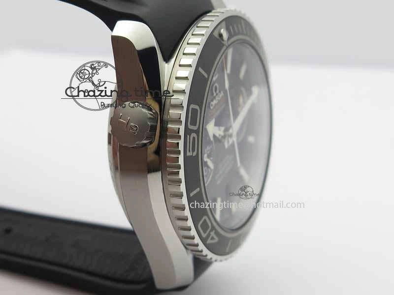 Planet Ocean Master Chrono 45mm SS OM 1:1 Best Edition Black Dial On Black Rubber Strap A Comfortable 8171