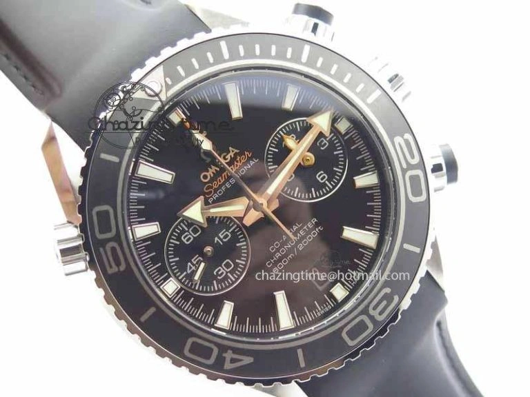 Planet Ocean Master Chrono 45mm SS OM 1:1 Best Edition Black Dial On Black Rubber Strap A Comfortable 8171