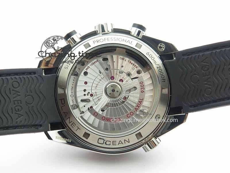 Planet Ocean Master Chrono 45mm SS OM 1:1 Best Edition Black Dial On Black Rubber Strap A Comfortable 8171