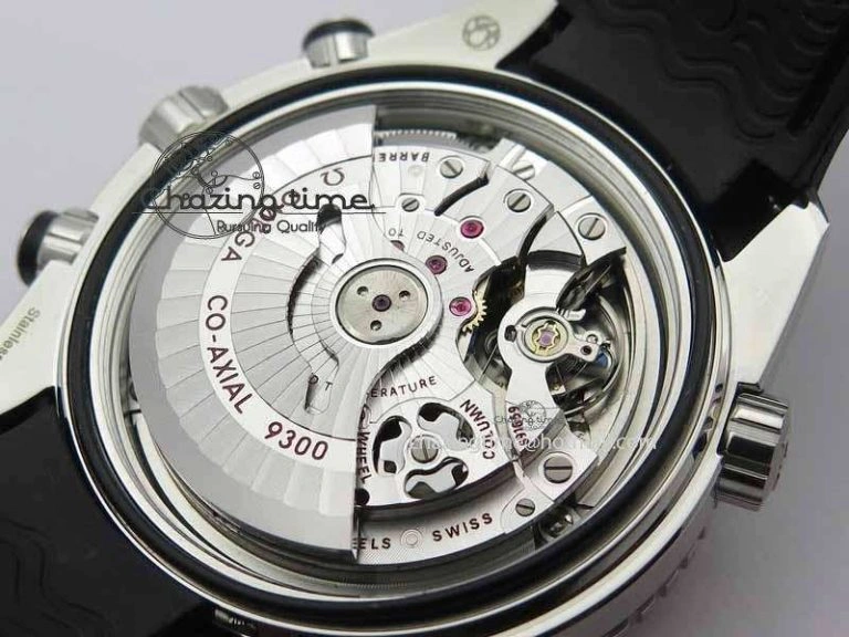 Planet Ocean Master Chrono 45mm SS OM 1:1 Best Edition Black Dial On Black Rubber Strap A Comfortable 8171